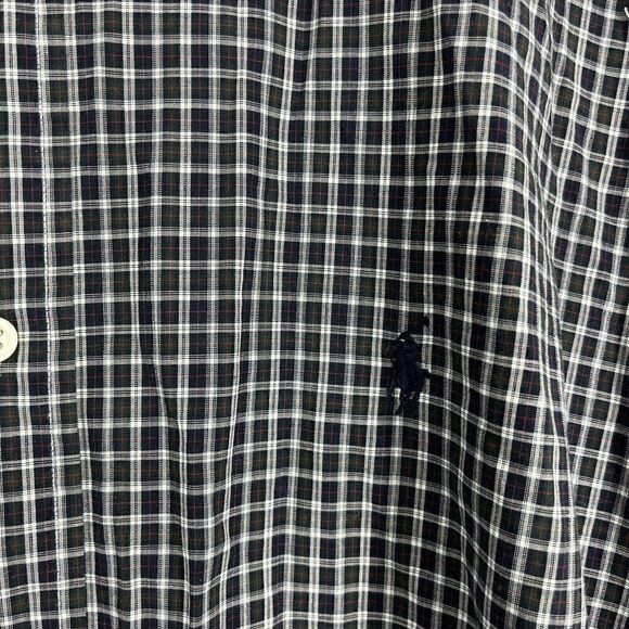 Ralph Lauren Shirt Size XL Mens Navy Green Blake Long Sleeve Button Up Plaid - Picture 3 of 7